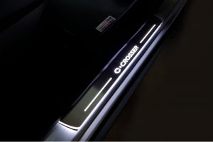 Illuminated LED Door Sill Tread Plates Citroen C-Crosser 2007-2012 With C-Crosser Logo Citroen Led Door Sills opdesign