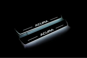 Illuminated LED Door Sill Tread Plates Acura MDX III 2013-2021 With Acura Logo Acura Led Door Sills opdesign