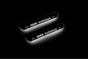 Illuminated LED Door Sill Tread Plates BMW X5 E53 1999-2006 With BMW Individual Logo BMW Led Door Sills opdesign