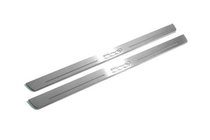 Illuminated LED Door Sill Tread Plates Fiat 500C 2009+ With 500C Logo Fiat Led Door Sills opdesign