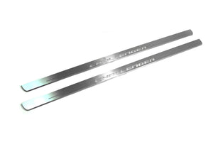Illuminated LED Door Sill Tread Plates Dodge Challenger 2008-2023 With Challenger Logo Dodge Led Door Sills opdesign