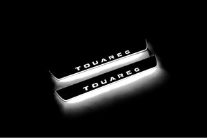 Illuminated LED Door Sill Tread Plates Volkswagen Touareg III 2018+ With Touareg Logo Volkswagen Led Door Sills opdesign
