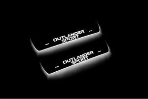 Illuminated LED Door Sill Tread Plates Mitsubishi Outlander Sport 2010+ With Outlander Sport Logo Mitsubishi Led Door Sills opdesign