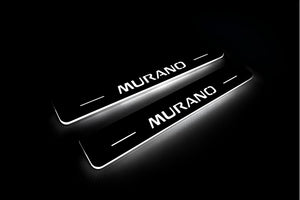 Illuminated LED Door Sill Tread Plates Nissan Murano II 2008-2014 With Murano Logo Nissan Led Door Sills decoinfabric