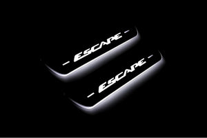 Illuminated LED Door Sill Tread Plates Ford Escape III 2013-2019 With Escape Logo Ford Led Door Sills opdesign