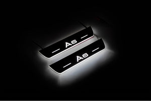 Illuminated LED Door Sill Tread Plates Audi A6 C7 2011-2018 With A6 Logo Audi Led Door Sills decoinfabric