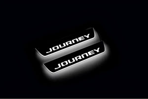 Illuminated LED Door Sill Tread Plates Dodge Journey 2009-2020 With Journey Logo Dodge Led Door Sills opdesign