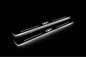 Illuminated LED Door Sill Tread Plates Opel Insignia I 2008-2017 With OPC Logo Opel Led Door Sills opdesign