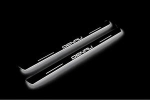 Illuminated LED Door Sill Tread Plates GMC Sierra V 2018+ With DENALI Logo GMC Led Door Sills opdesign
