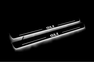 Illuminated LED Door Sill Tread Plates Volkswagen Jetta VI 2010-2018 With GLI Logo Volkswagen Led Door Sills opdesign
