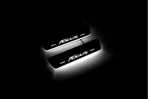 Illuminated LED Door Sill Tread Plates Ford Focus III 2011-2018 With Focus Logo Ford Led Door Sills opdesign