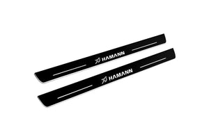 Illuminated LED Door Sill Tread Plates BMW X6 E71 2008-2015 With HAMANN Logo BMW Led Door Sills opdesign