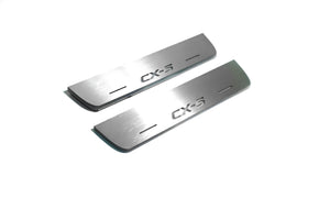 Illuminated LED Door Sill Tread Plates Mazda CX-5 II 2017+ With CX-5 Logo Mazda Led Door Sills opdesign