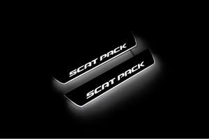 Illuminated LED Door Sill Tread Plates Dodge Charger 2011-2023 With Scat Pack Logo Dodge Led Door Sills opdesign