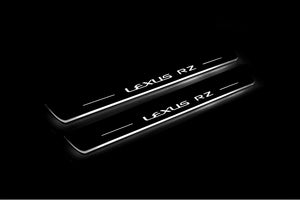 Illuminated LED Door Sill Tread Plates Lexus RZ 2022+ With Lexus RZ Logo Lexus Led Door Sills decoinfabric
