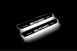 Illuminated LED Door Sill Tread Plates Nissan Murano III 2014+ With Murano Logo Nissan Led Door Sills opdesign