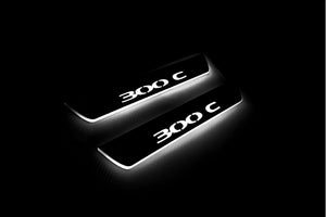 Illuminated LED Door Sill Tread Plates Chrysler 300C I 2005-2010 With 300C Logo Chrysler Led Door Sills opdesign