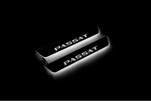 Illuminated LED Door Sill Tread Plates Volkswagen Passat B7 EU 2010-2015 With Passat Logo Volkswagen Led Door Sills opdesign