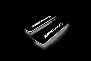 Mercedes E W213 2016-2023 LED Door Sills Illuminated Scuff AMG Logo Stainless Steel Entry Guards Door Sills opdesign