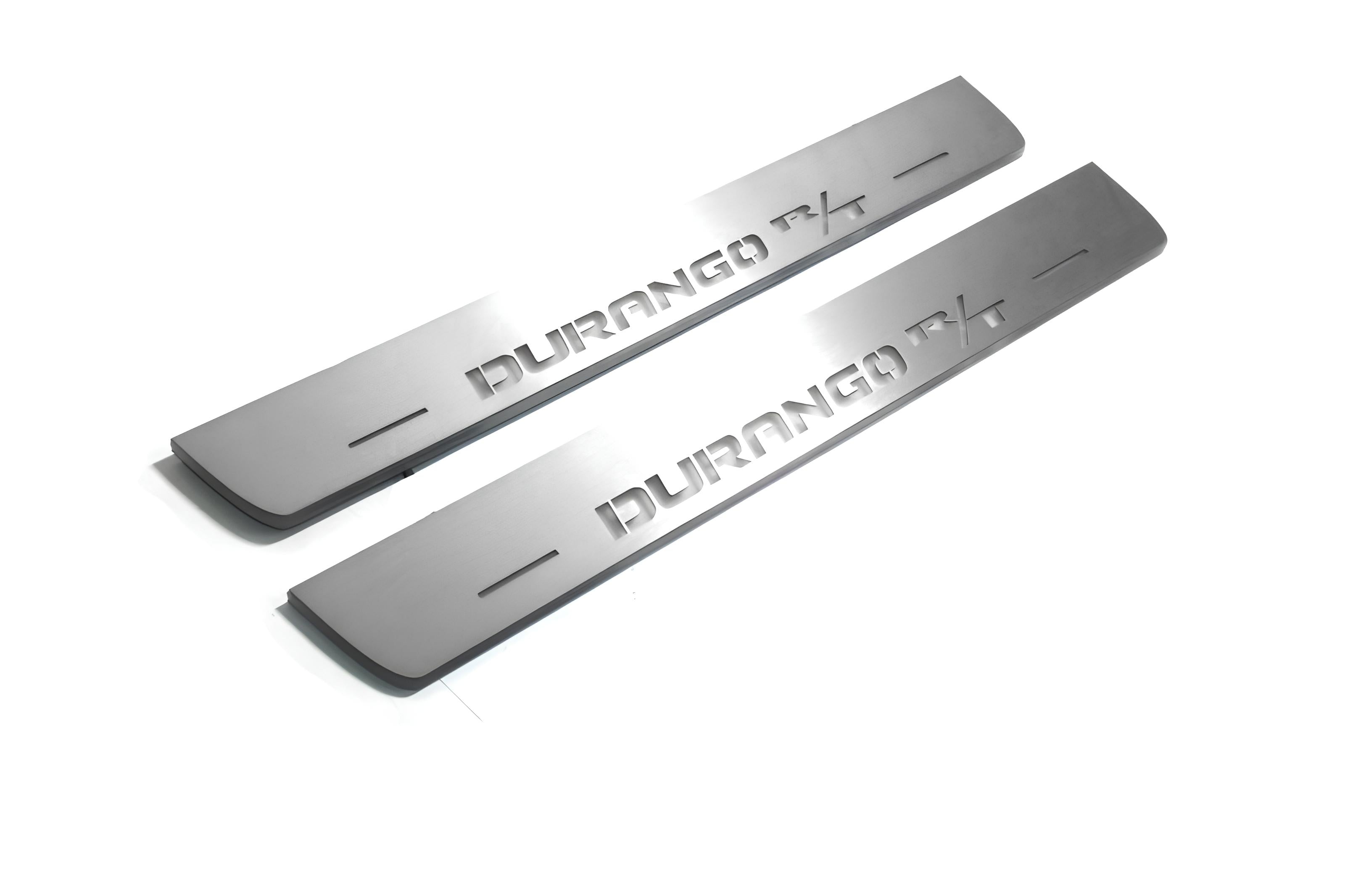 Illuminated LED Door Sill Tread Plates Dodge Durango III 2011+ With Durango R/T Logo Dodge Led Door Sills opdesign