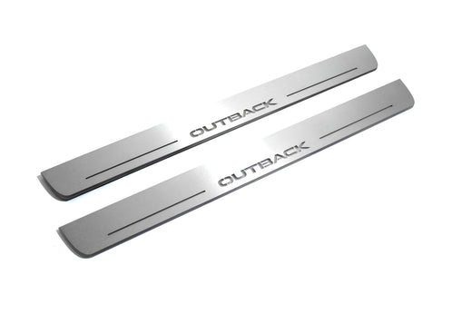 Subaru Outback IV 2009+ Stainless Steel LED Door Sills – Outback Logo