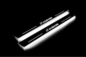 Illuminated LED Door Sill Tread Plates BMW X6 E71 2008-2015 With HAMANN Logo BMW Led Door Sills opdesign