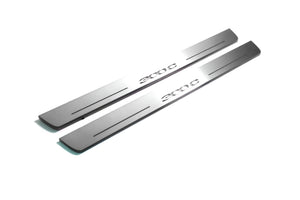 Illuminated LED Door Sill Tread Plates Chrysler 300C II 2011-2023 With 300C Logo Chrysler Led Door Sills opdesign