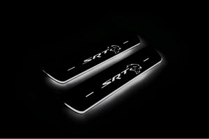 Illuminated LED Door Sill Tread Plates Chrysler 300C II 2011-2023 With SRT HELLCAT Logo Chrysler Led Door Sills decoinfabric