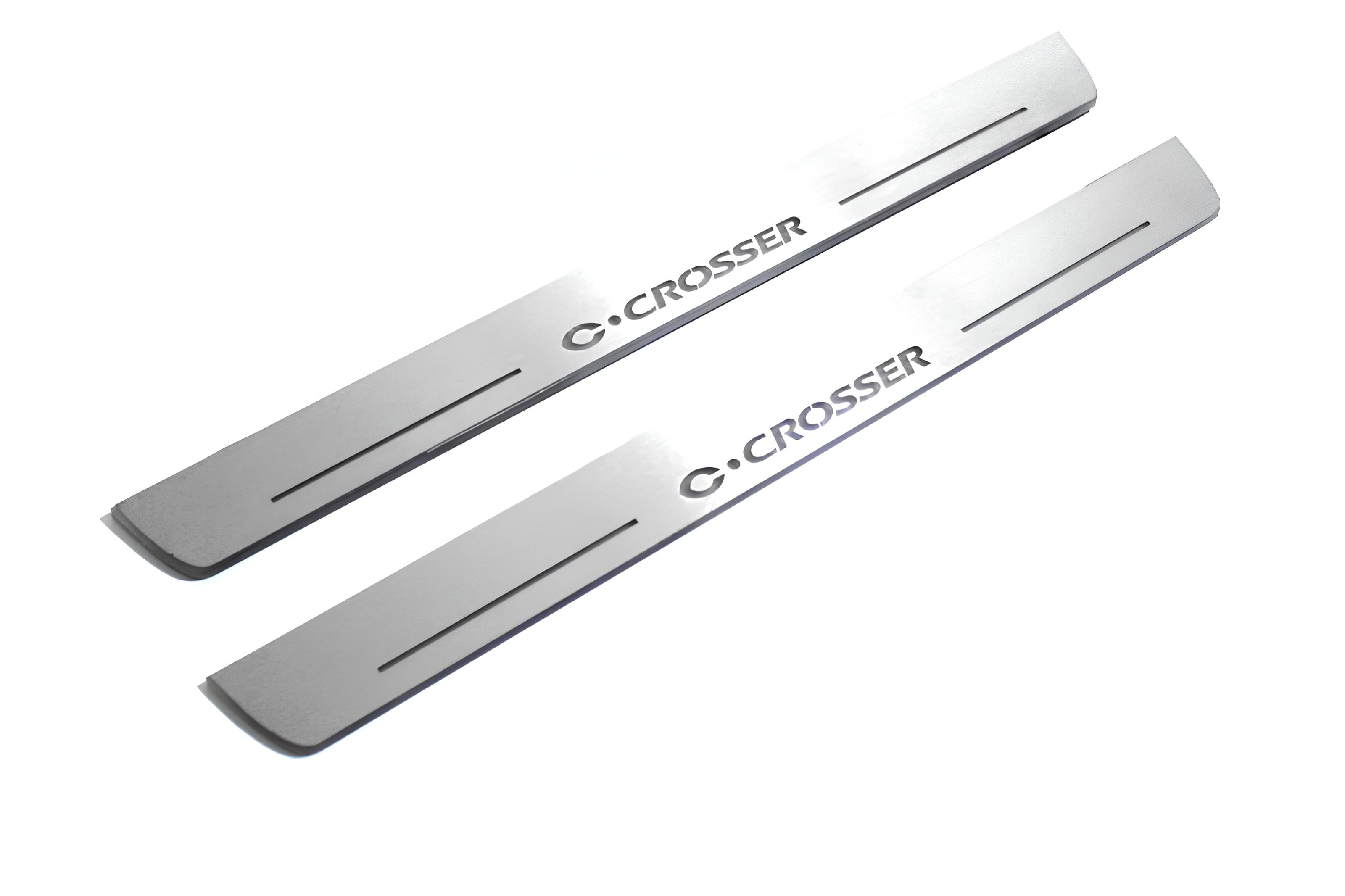 Illuminated LED Door Sill Tread Plates Citroen C-Crosser 2007-2012 With C-Crosser Logo Citroen Led Door Sills opdesign
