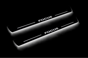 Illuminated LED Door Sill Tread Plates Ford Focus II 2004-2011 With Focus Logo Ford Led Door Sills opdesign