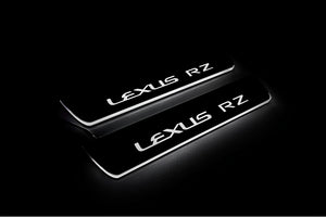 Illuminated LED Door Sill Tread Plates Lexus RZ 2022+ With Lexus RZ Logo Lexus Led Door Sills decoinfabric
