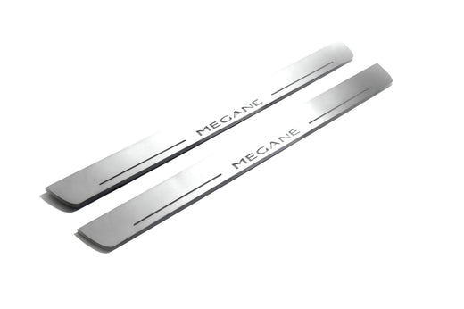 Renault Mégane Estate K95 2009–2016 — Stainless Steel LED Door Sills — Megane Logo