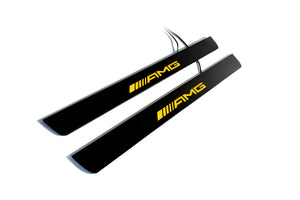 Mercedes GL X166 2012-2015 Illuminated Matte Sill Plates with logo AMG Mercedes Led Door Sills PRO opdesign