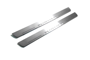 Illuminated LED Door Sill Tread Plates Ford Fusion II 2012-2020 With Fusion Logo Ford Led Door Sills opdesign