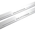 Illuminated LED Door Sill Tread Plates Ford Mustang VI 2015-2023 With Mustang Logo Ford Led Door Sills opdesign