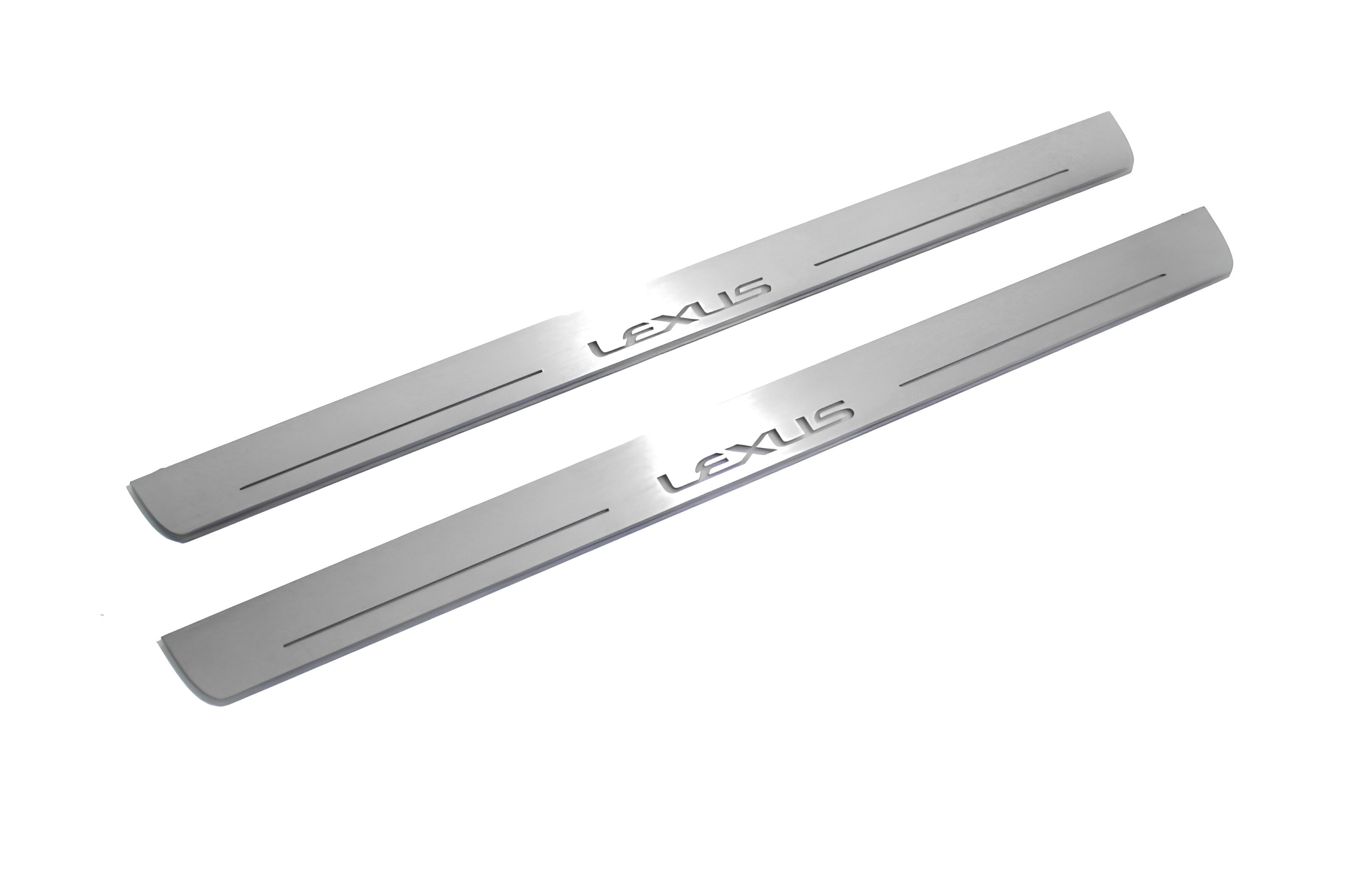 Illuminated LED Door Sill Tread Plates Lexus IS III 2013-2020 With Lexus Logo Lexus Led Door Sills opdesign