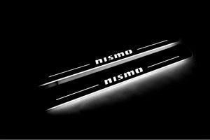 Illuminated LED Door Sill Tread Plates Nissan Patrol Y62 2010+ With NISMO Logo Nissan Led Door Sills opdesign