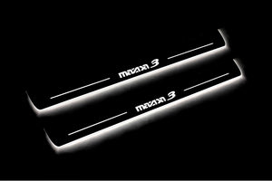 Illuminated LED Door Sill Tread Plates Mazda 3 II 2009-2013 With Mazda 3 Logo Mazda Led Door Sills opdesign