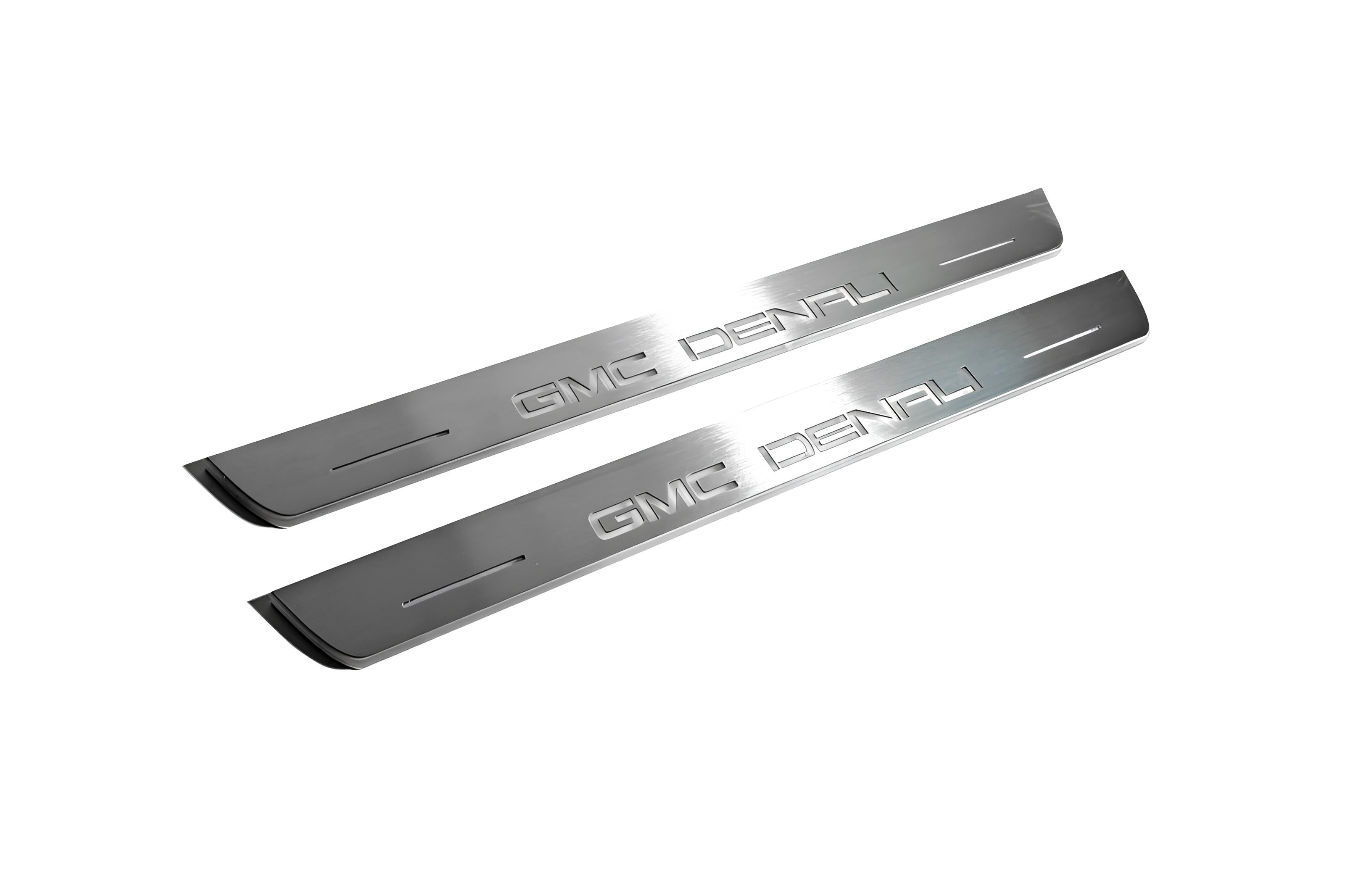 Illuminated LED Door Sill Tread Plates GMC Terrain II 2018+ With GMC DENALI Logo GMC Led Door Sills opdesign