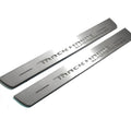 Illuminated LED Door Sill Tread Plates Jeep Grand Cherokee IV 2010-2021 With TrackHawk Supercharged Logo Jeep Led Door Sills opdesign