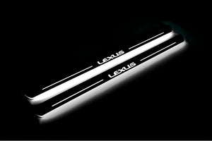 Illuminated LED Door Sill Tread Plates Lexus LX III 2008+ With Lexus Logo Lexus Led Door Sills opdesign