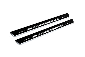 Illuminated LED Door Sill Tread Plates BMW X6 E71 2008-2015 With M Perfomance Logo BMW Led Door Sills opdesign
