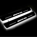 Illuminated LED Door Sill Tread Plates Mercedes E W213 2016-2023 With AMG Logo Mercedes Led Door Sills opdesign