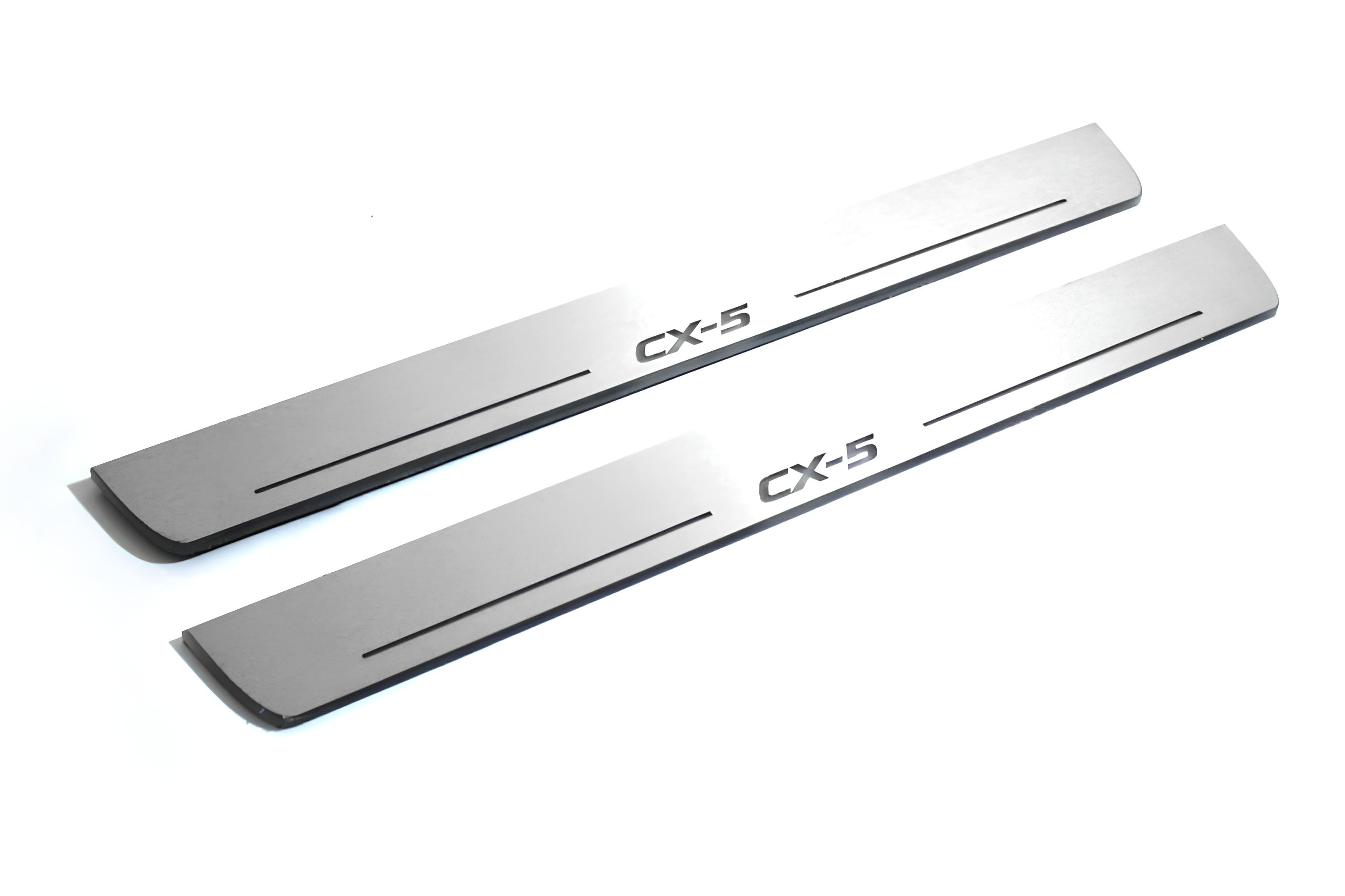 Illuminated LED Door Sill Tread Plates Mazda CX-5 II 2017+ With CX-5 Logo Mazda Led Door Sills opdesign