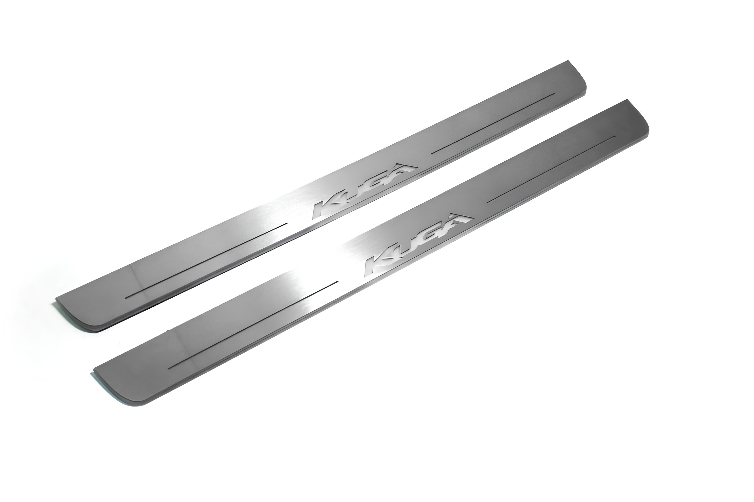 Illuminated LED Door Sill Tread Plates Ford Kuga II 2013-2020 With Kuga Logo Ford Led Door Sills opdesign