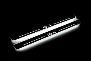 Illuminated LED Door Sill Tread Plates Volkswagen ID.4 2020+ With ID.4 Logo Volkswagen Led Door Sills opdesign
