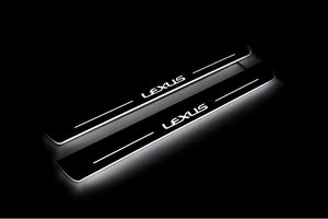 Illuminated LED Door Sill Tread Plates Lexus RX IV 2015-2023 With Lexus Logo Lexus Led Door Sills opdesign