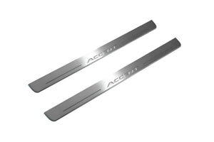 Illuminated LED Door Sill Tread Plates Hyundai Accent 2017+ With Accent Logo Hyundai Led Door Sills opdesign