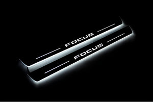 Illuminated LED Door Sill Tread Plates Ford Focus IV 2018+ With Focus Logo Ford Led Door Sills opdesign