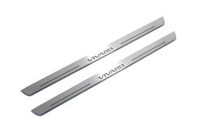 Illuminated LED Door Sill Tread Plates Opel Vivaro I 2001-2014 With Vivaro Logo Opel Led Door Sills opdesign